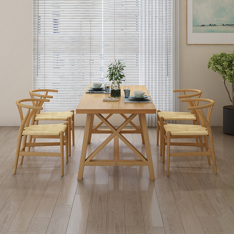 Set di tavolo e panca in legno massiccio moderno 1/2/3/4/5 pezzi set da pranzo rettangolare