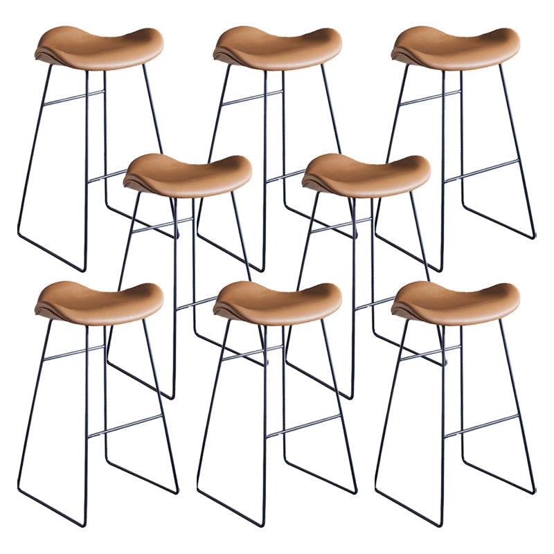 Moderne Bar-Stool PU Lederen Teller Bar-ontlasting met metalen benen
