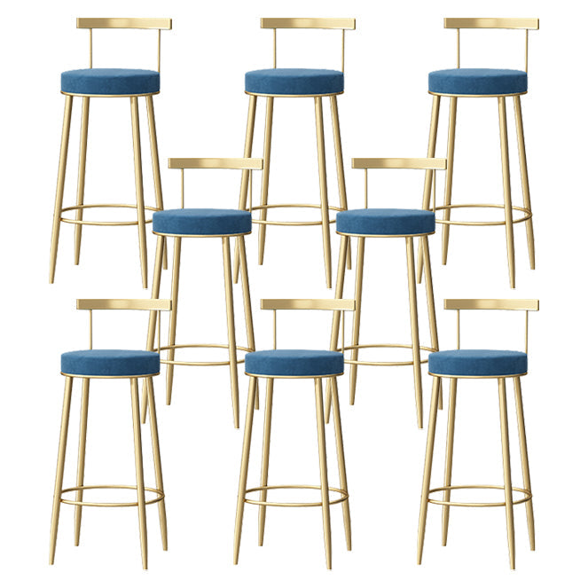 Nordic Glam Style Bar Stool Round Counter Bar Stool with Metal Legs Clearhalo 'Bar Furniture' 'Bar Stools' 'bar_stools' 'furn' 'furn_bar_stools' 'Furniture' 'furniture_bar_stools' 'Kitchen & Dining Furniture' 5148076