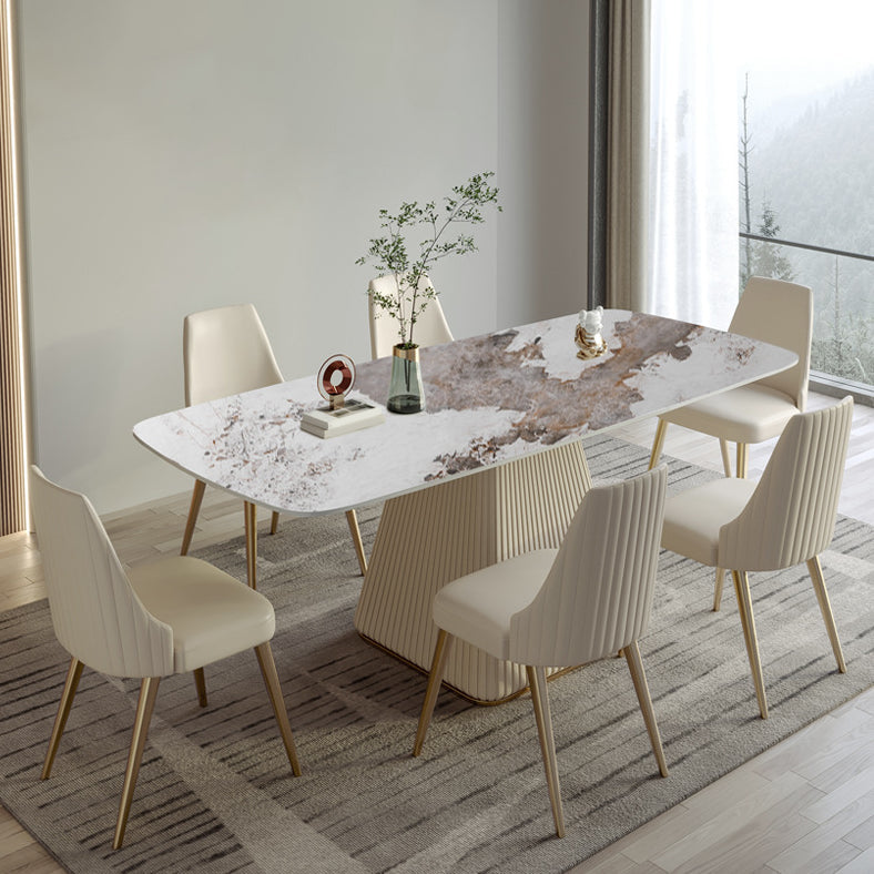 Set da pranzo in pietra sinterizzato nordico rettangolo 1/4/5/6/7 pezzi da pranzo set da tavolo da pranzo