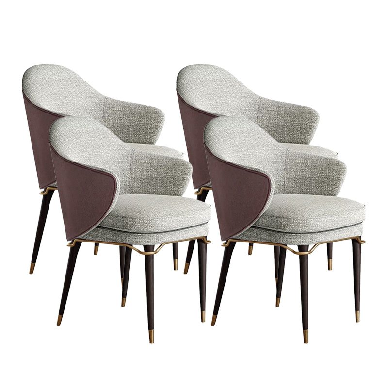 Contemporary Dining Room Side Chairs Upholstered Dining Chairs Brown 4 Piece Set Clearhalo 'Dining Chairs' 'Dining Tables & Seating' 'dining_chair' 'furn' 'furn_dining_chair' 'Furniture' 'Kitchen & Dining Furniture' 5149056