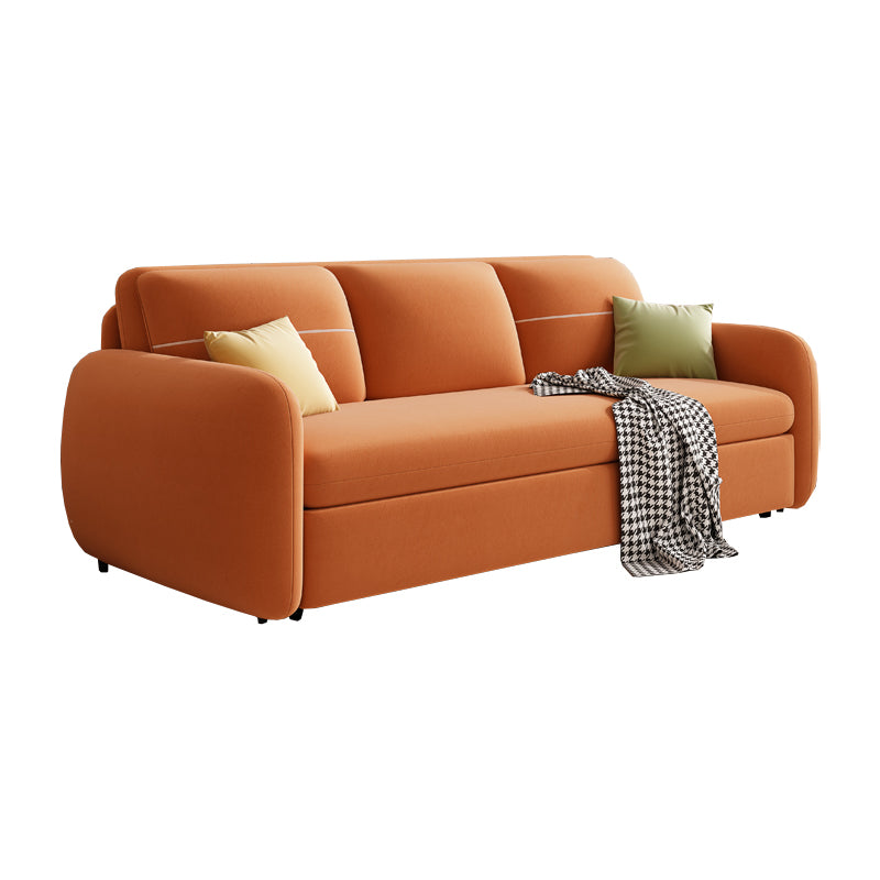 Contemporary Square Arm Convertible Bed Sofa Couch with Pillows