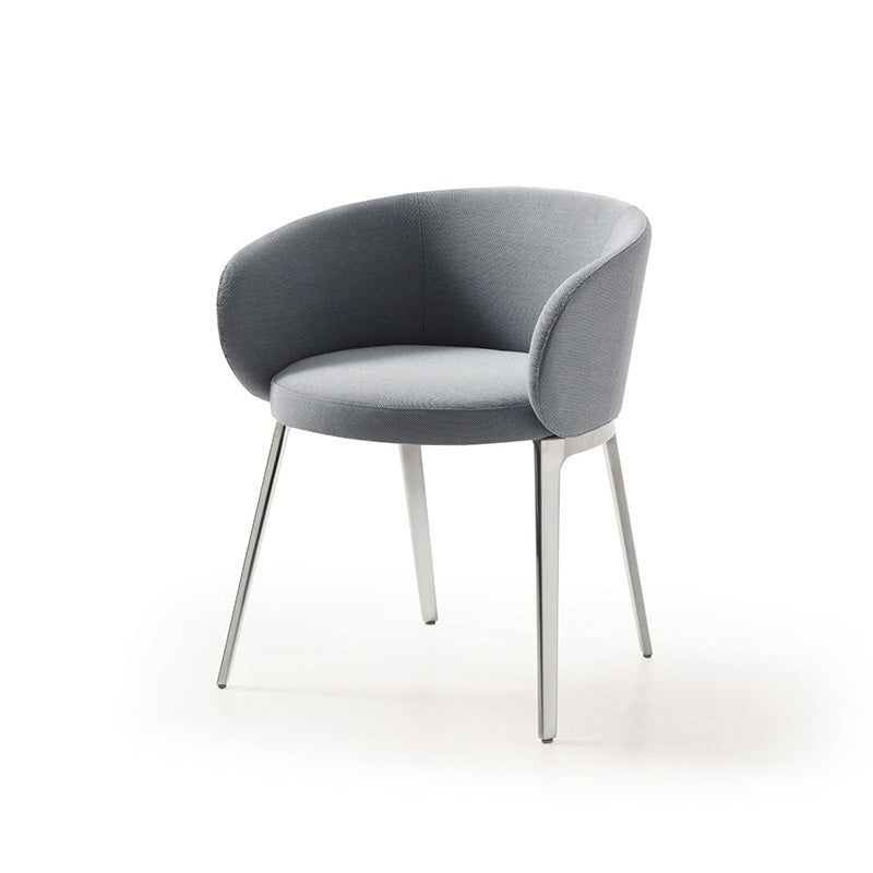 Armes rondes arrière fixes de base à quatre jambes avec des bras de siège en tissu inclus une chaise de canon