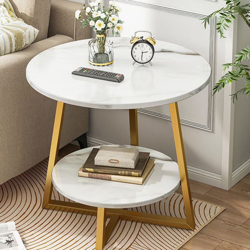 Contemporary Round End Table Cross Leg Side Table for Living Room