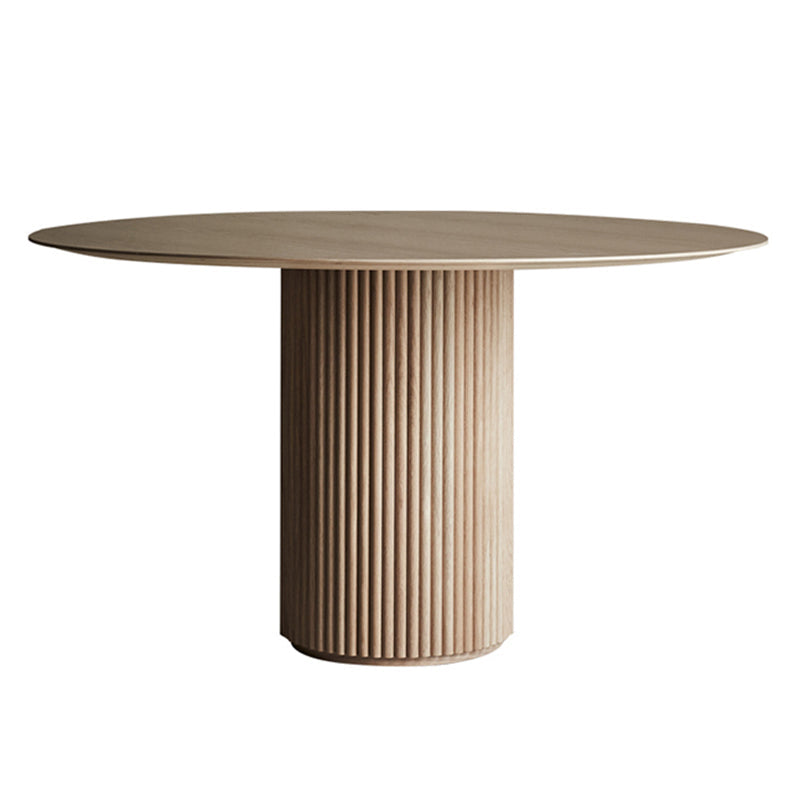 29.5"H Modern Wood Base Wood/Slate Top Round Table Top Coffee Table Wood Clearhalo 'Coffee & Accent Tables' 'Coffee Tables' 'coffee_tables' 'furn' 'furn_coffee_tables' 'Furniture' 'Living Room Furniture' 5150038