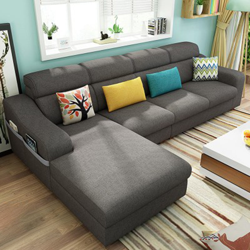 Divano braccia inclinata sezioni mobili a forma di L modulare con conservazione