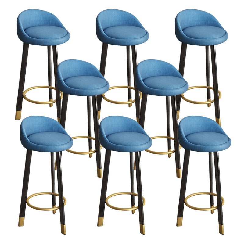 Reception Low Back Scandinavian Stool Matte Finish Upholstered Bar Stools