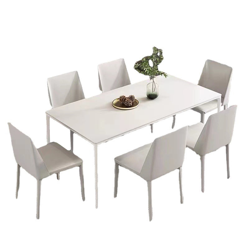 Ensemble de restauration en pierre de style fritté de concepteur Rectangle 1/4/5/6/7 Pièces Pièces Table