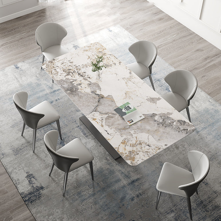 Ensemble de restauration en pierre de style créateur Rectangle 1/3/4/5/7 pièces Table de table