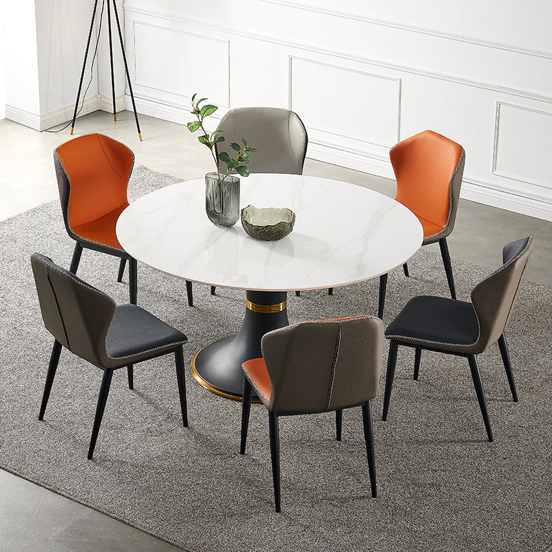 Set da pranzo rotondo in pietra sinterizzato in stile moderno 1/3/4/5/7 pezzi set da pranzo