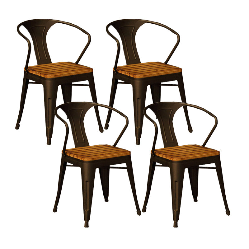 Chaise de style de style industriel à lattes de salle à manger empilable chaise