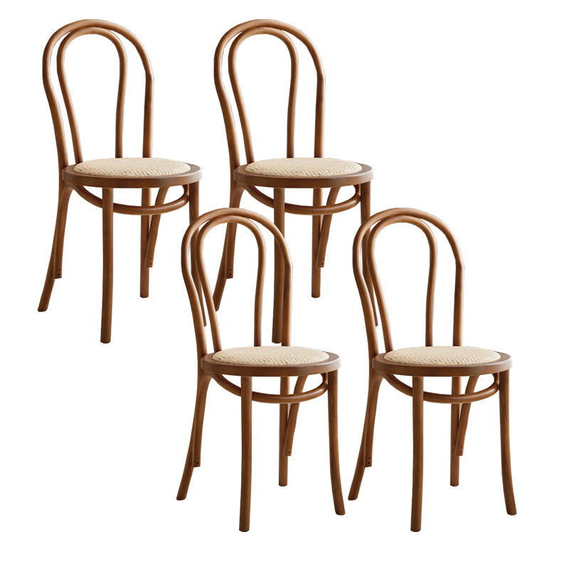 Traditional Style Side Chair Solid Wood Wingback Armless Dining Chair Light Brown 4 Piece Set Clearhalo 'Dining Chairs' 'Dining Tables & Seating' 'dining_chair' 'furn' 'furn_dining_chair' 'Furniture' 'Kitchen & Dining Furniture' 5155907