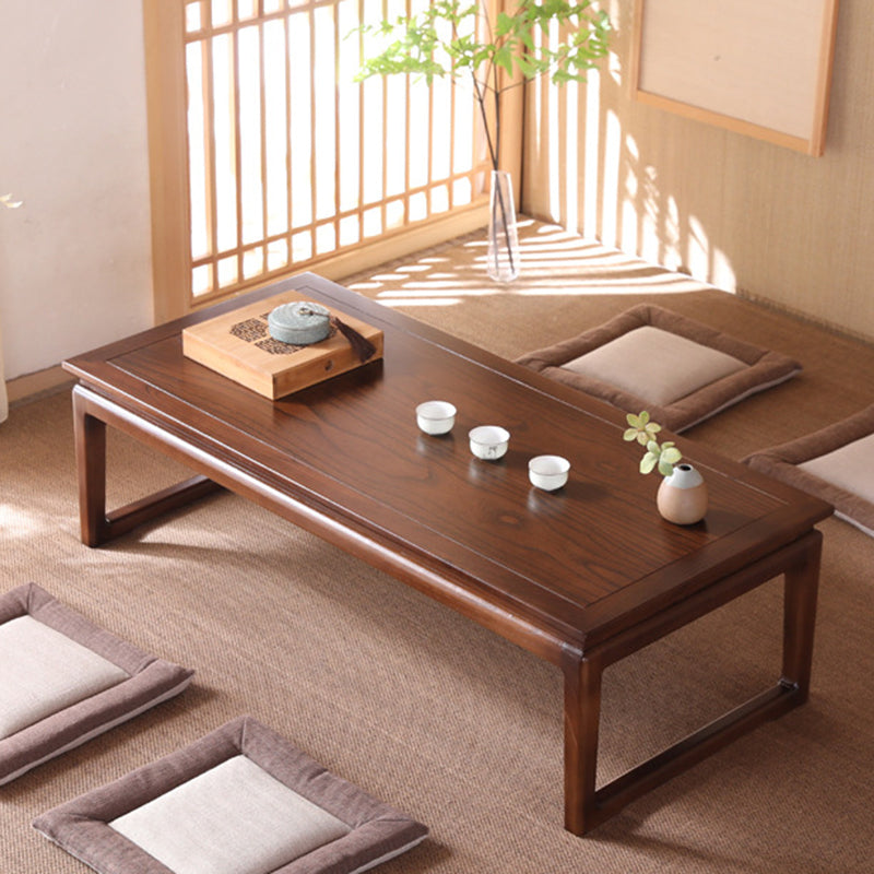 Moderne stijl Elm houten slee -vormige basisontwerp rechthoekige salontafel