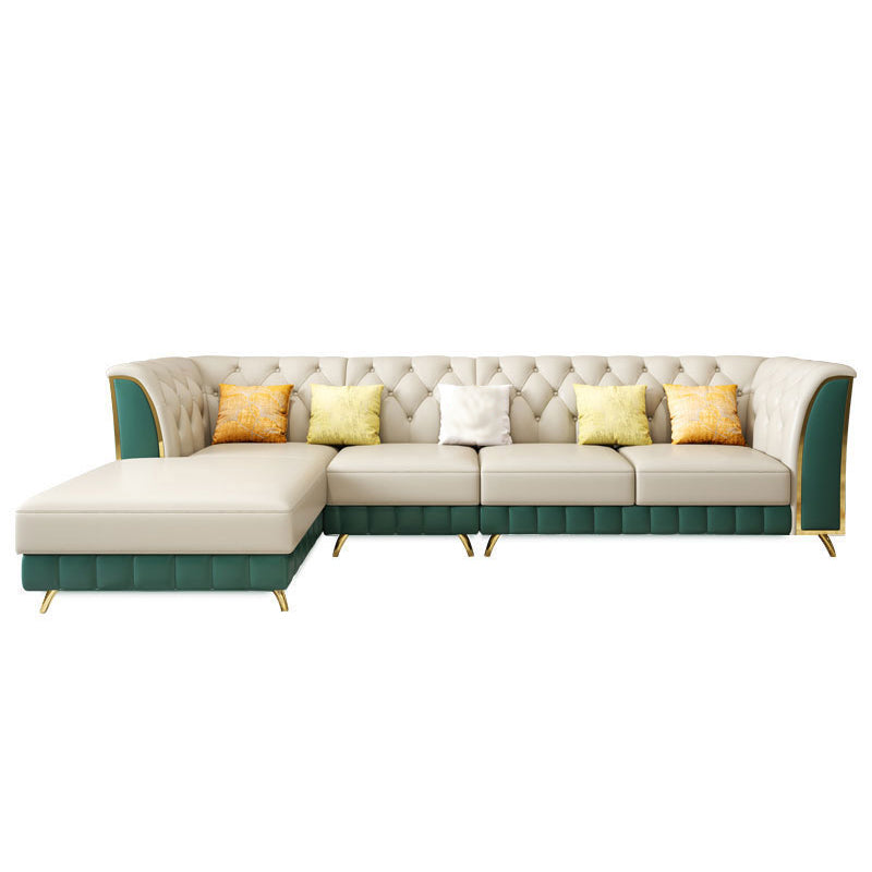 Ledertuxedo-Arm-Schnittsofa 33,46 "Hoch getuftet