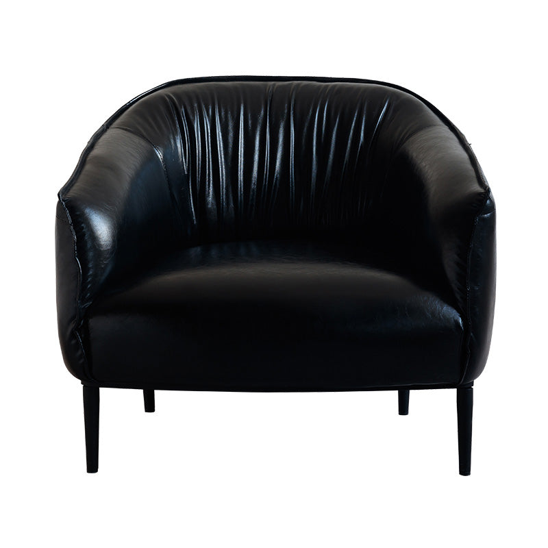 Braccia in pelle per camera da letto a colori solidi inclusi braccia rotonde sedia a barre posteriore