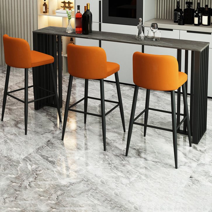 1/4 pezzi Set da tavolo da bar nero industriale set di bistrot rettangolo con top in pietra