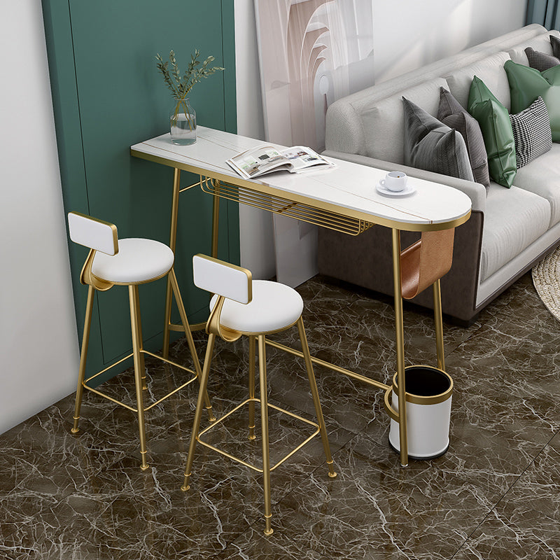 Glam 1/2/3 piezas Juego de mesa de barra de piedra sinterizada Contador de mesa fijo para comedor