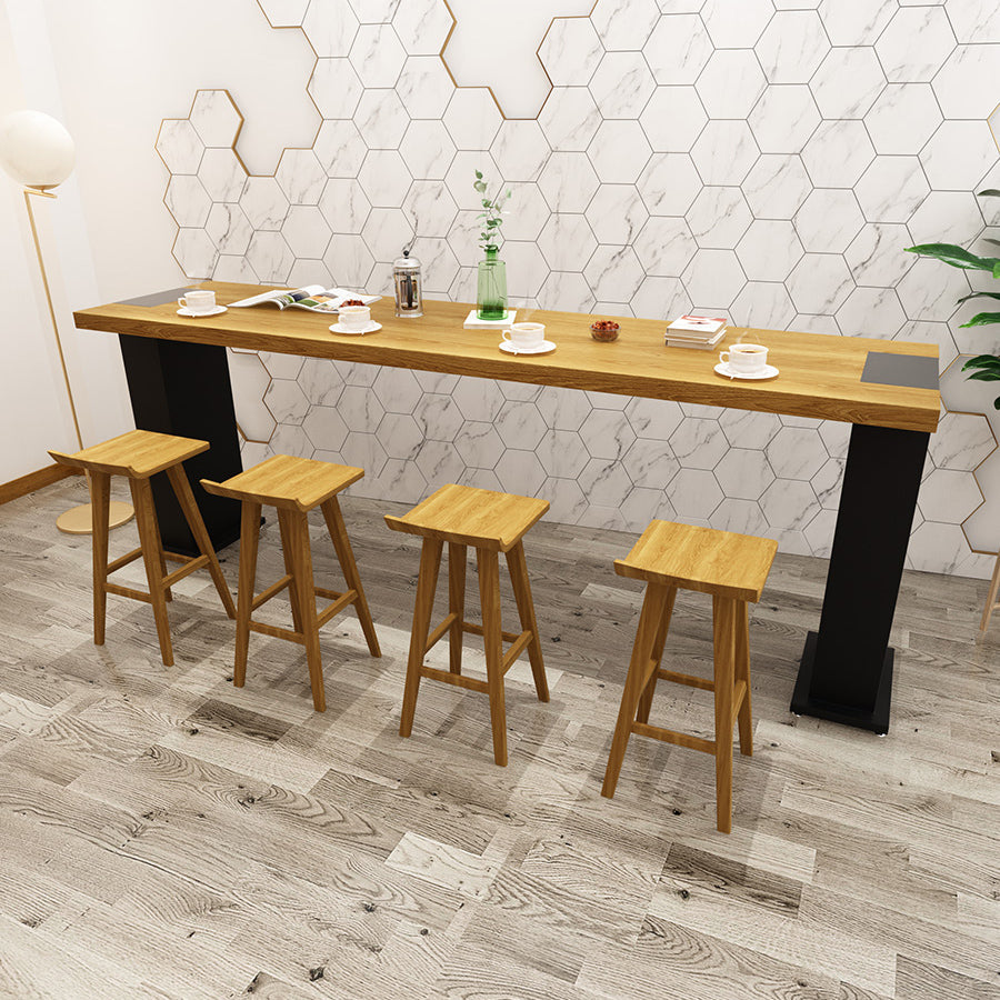 Moderna 1/2/5 Piezas Rectangular Pub Table Juego de mesa de madera con taburetes sin espalda