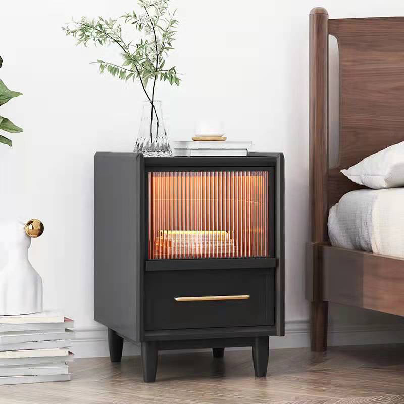 19.6 "/21.6"白 /黒のモダンナイトスタンドの背の高い木製ナイトスタンド