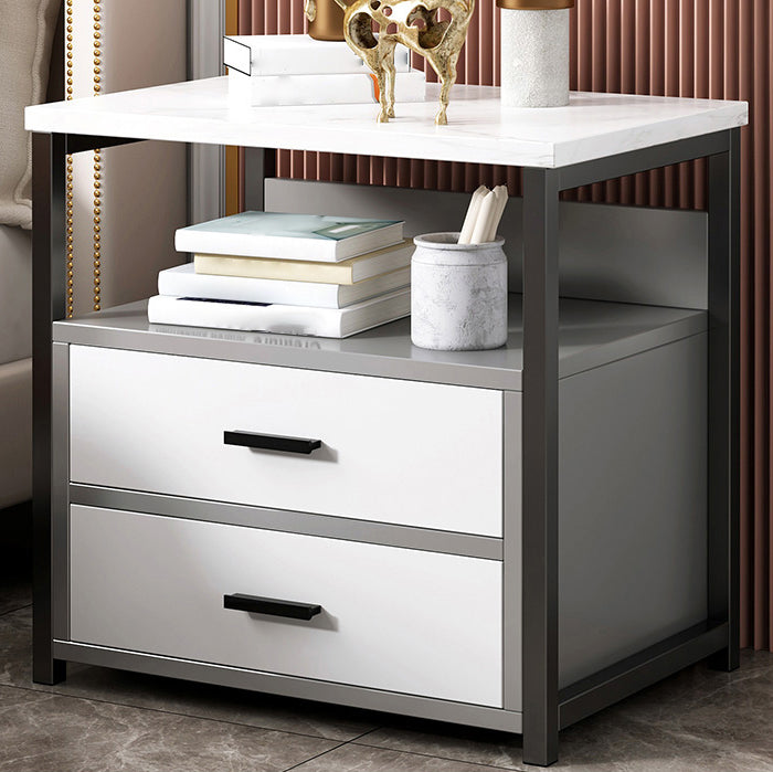 19.6 "引き出しと棚付きの高さの木製ナイトスタンドモダンナイトスタンド