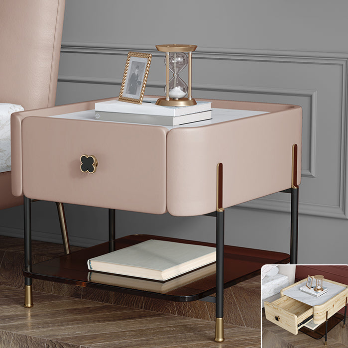 Tavolo da notte di stoccaggio contemporaneo 1 comodino da letto in legno