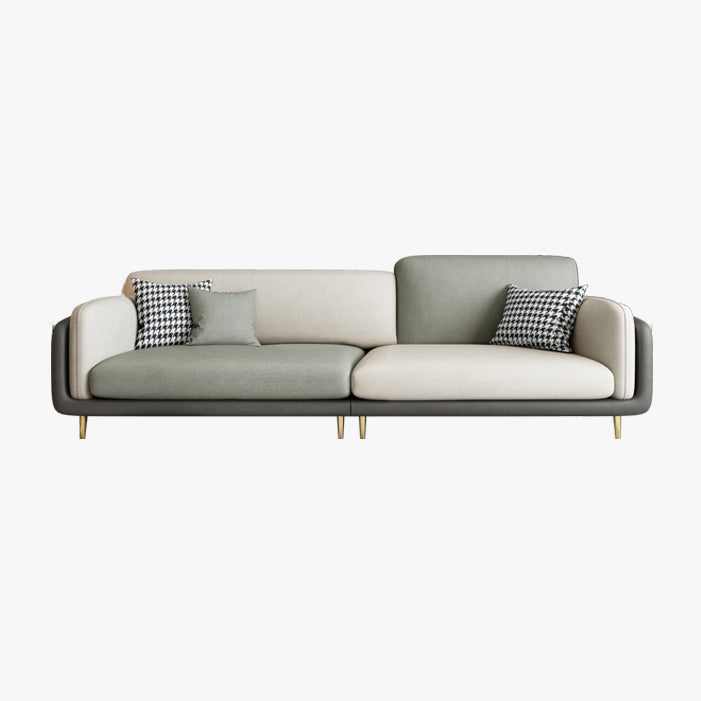 Contemporary Faux Leather Stain Resistant Standard Settee Couch 110"L x 35"W x 35"H Latex Clearhalo 'furn' 'furn_sofas' 'Furniture' 'Living Room Furniture' 'Sofa' 'sofas' 5162429