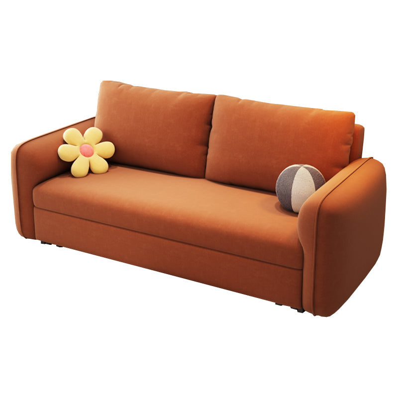 Divano letto convertibile contemporaneo di divano con cuscini in arancione