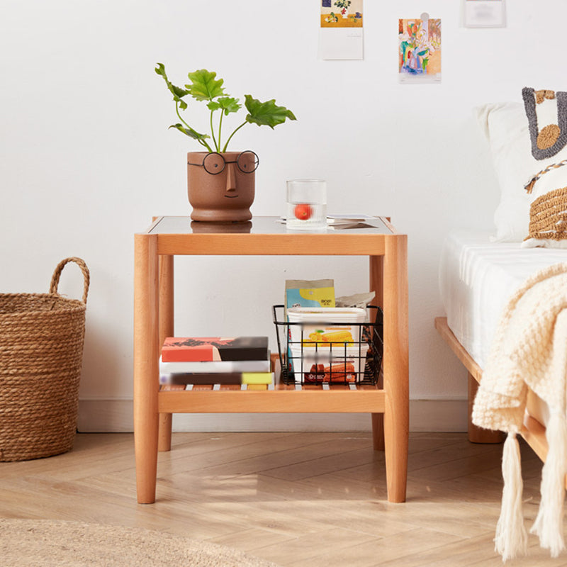 Modern Style Cocktail Table Beech Frame Glass Top Square/rectangular Coffee Table