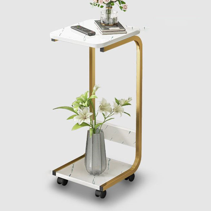 Ironcraft C Tavolo laterale tavolo da ginnastica quadrata con scaffale per soggiorno