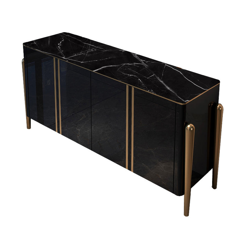 Sideboard im Glam-Stil 4-türtiger Sideboard mit Schränken für Wohnzimmer