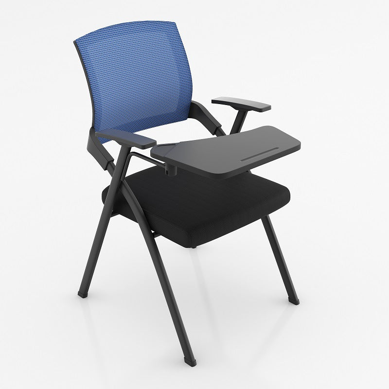 Modern Mesh Office Chair with Fixed Arms Conference Chair with Metal Frame Blue Small Writing Pad Clearhalo 'furn' 'furn_office_chair' 'Furniture' 'Office Chairs' 'Office Furniture' 'office_chair' 5164575