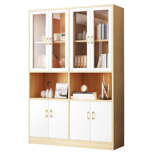 Contemporary Shelf Bookcase with Doors Vertical Bookshelf for Study Room