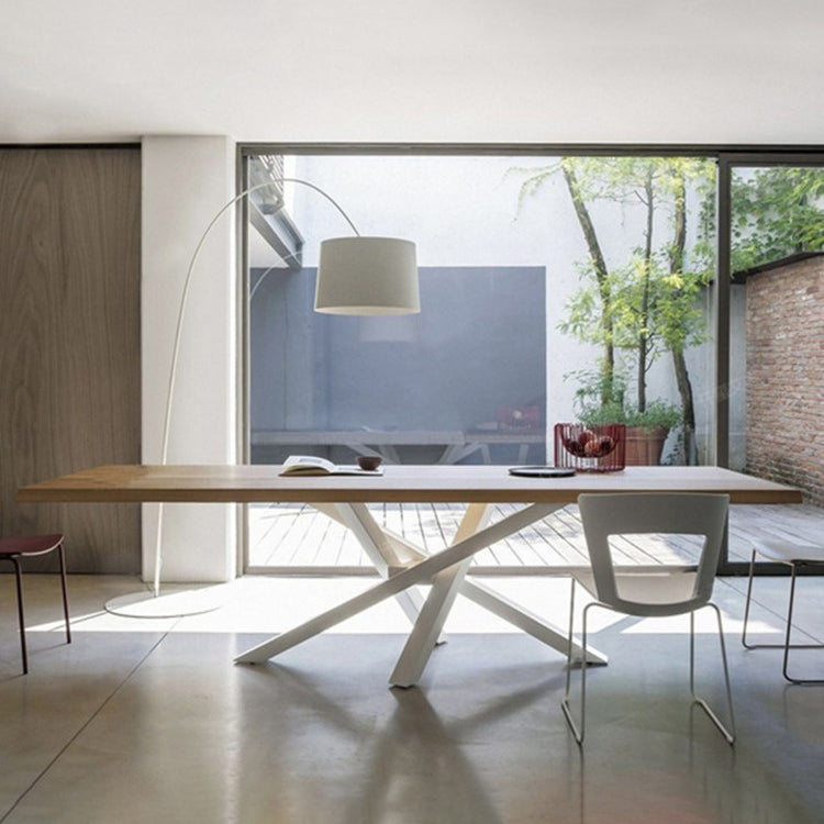 Modern Brown 78 with Wood Dining Table Rectangle Dining Table for Kitchen