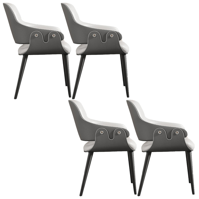 Sedie laterali della sala da pranzo moderna sedia in fico in pelle sedia posteriore aperta per cucina