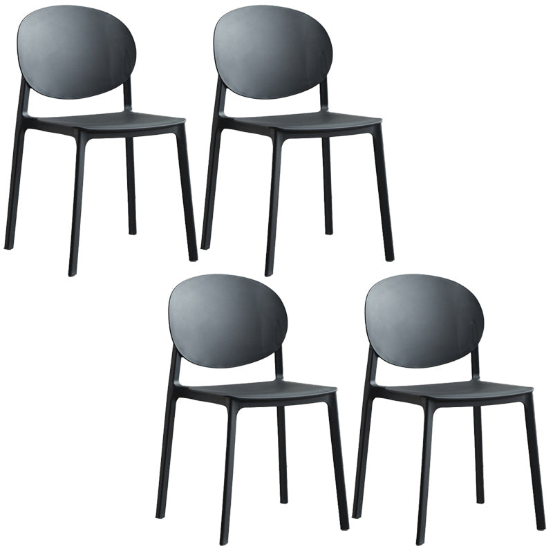 Plastic Scandinavian Armless Chair Stacking Indoor-Outdoor Chair