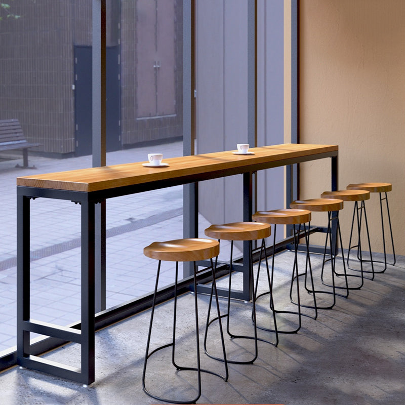 1/2/4/4/7 Pièces en bois massif table de table de pub ensemble de comptoirs rectangulaires pour salle à manger