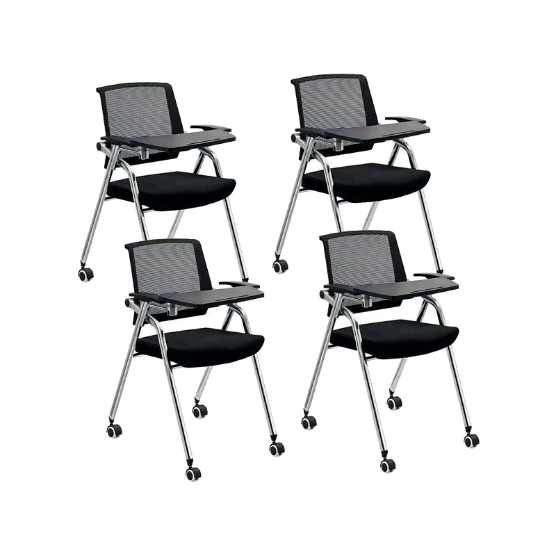 Silla de conferencia de malla en la mitad de la espalda silla de oficina de armas fijo contemporánea
