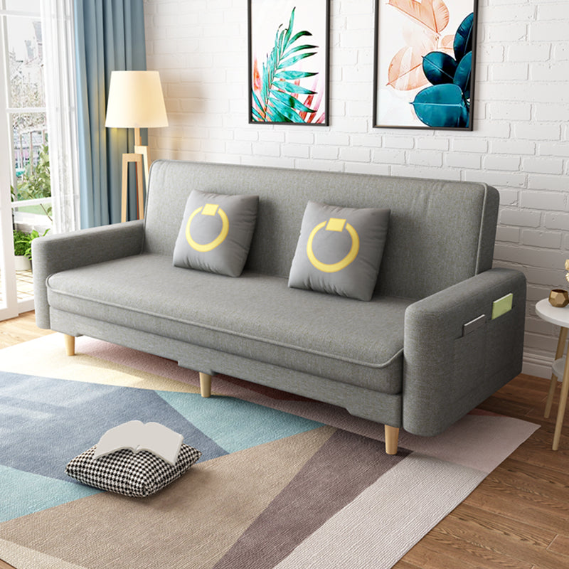 Woonkamer eigentijdse slaperige vierkante arm 3-zits linnen bank