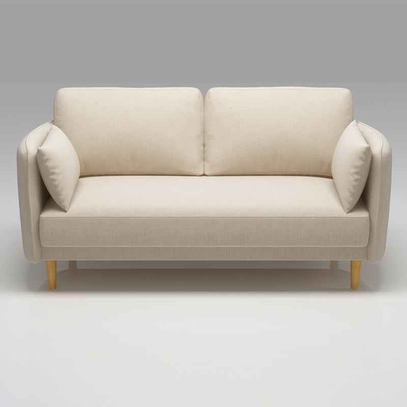 Sofá de brazo cuadrado estándar contemporáneo de lino para sala de estar, apartamento