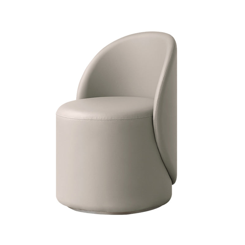 Nordic Fabric/ Leather Tight Back Chair Solid Color Accent Chair Off-White Swivel Clearhalo 'Accent Chairs' 'accent_chairs' 'Chairs & Seating' 'furn' 'furn_accent_chairs' 'Furniture' 'Living Room Furniture' 5178936