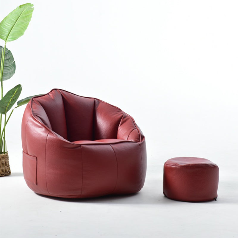 29.5 Wide Armchair Velvet Modern Accent Armchair with Ottoman Burgundy Clearhalo 'Accent Chairs' 'accent_chairs' 'Chairs & Seating' 'furn' 'furn_accent_chairs' 'Furniture' 'Living Room Furniture' 5179024