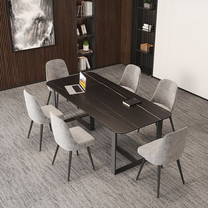 Escritorio de estilo contemporáneo escritorio rectangular de trine de trine de oficina de oficina