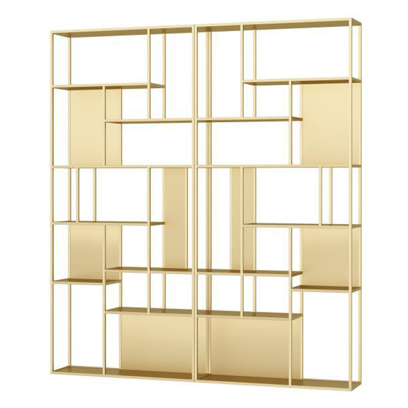 Home Office Bibliothèque et étagère moderne en métal avec étagères rectangulaires