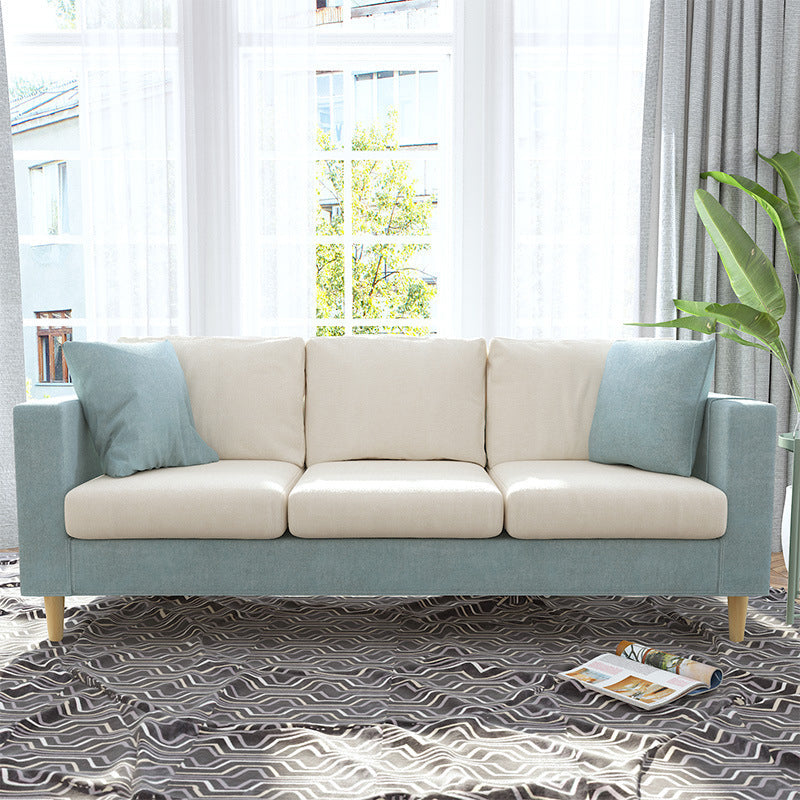 コンテンポラリーホワイトクッション標準四角い腕の固定ソファ