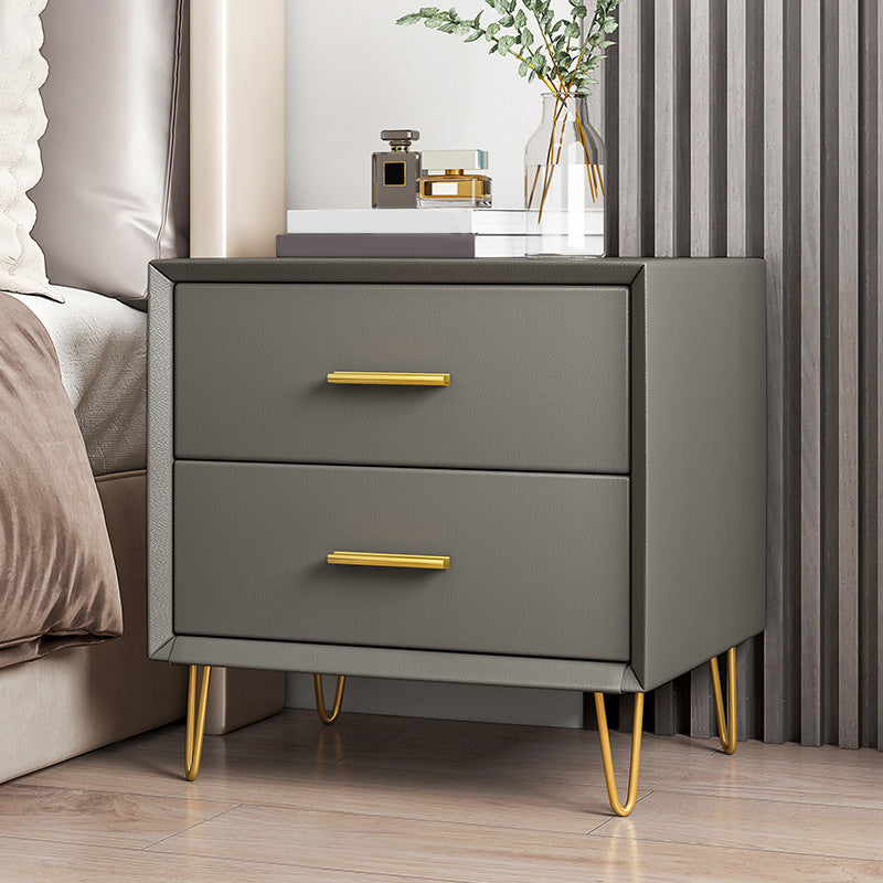 Wooden Nightstand 18.5"/19.2"' Tall 2 - Drawer Nightstand in White / Blue / Grey