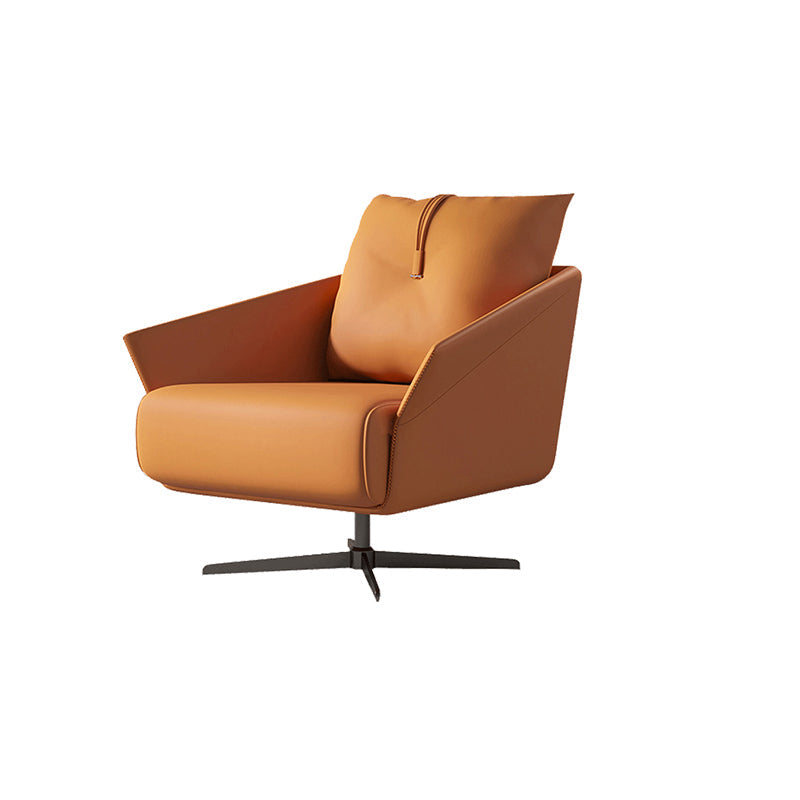 Les bras de faux cuir de couleur unie inclus pivotant avec chaise de canon à coussin