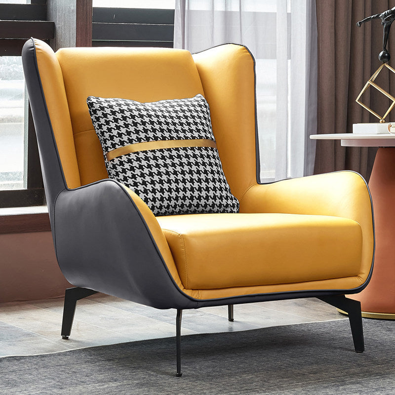 Chaise en faux cuir en cuir 30,31 "L x 37,79" W x 34,64 "H Chaise d'armes pour le salon