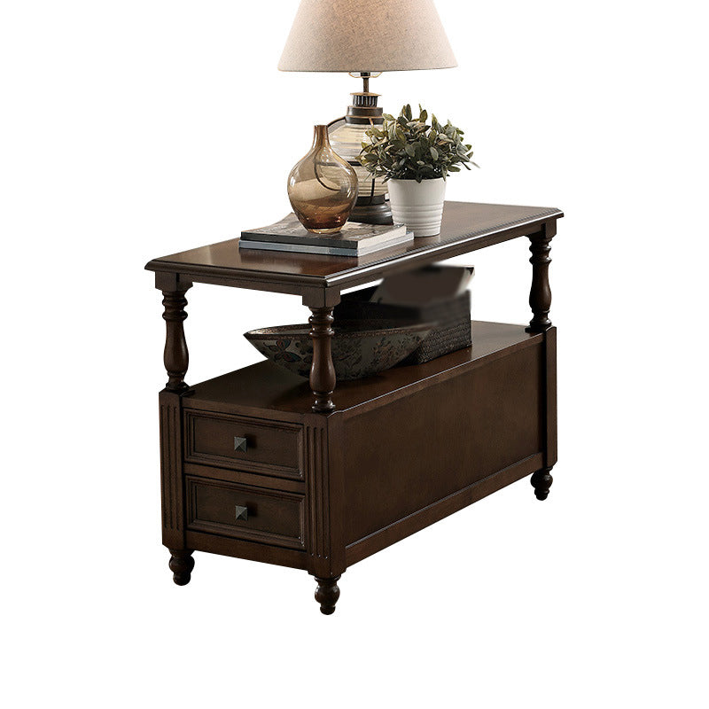 23,6 "tavolo da cassetto in rovere solido alto 4 gambe tavolino rettangolare