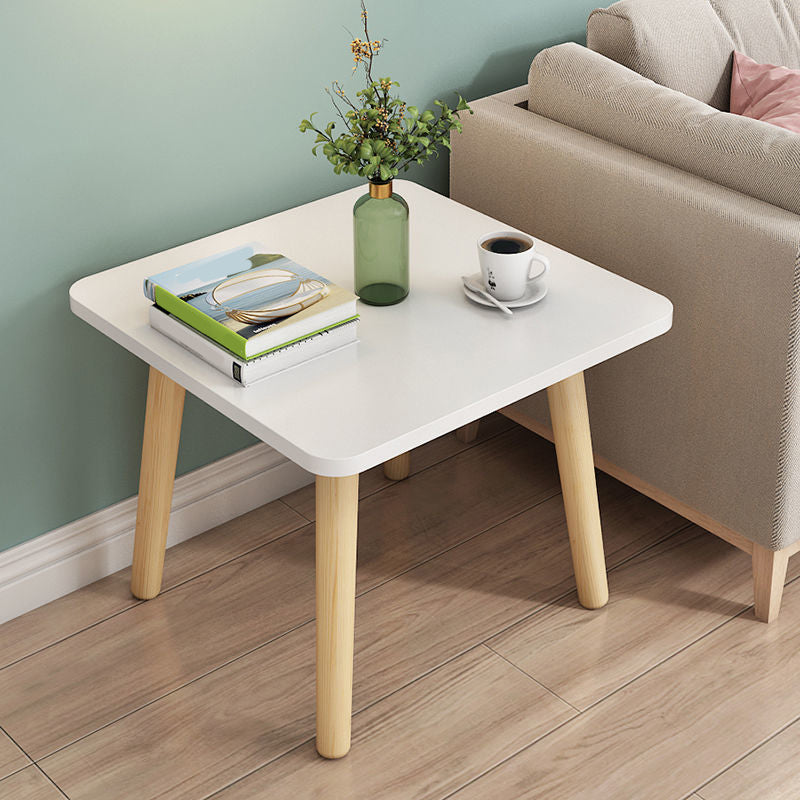 16.5 "高さの正方形の端テーブル黒/白/茶色の木材4脚サイドテーブル