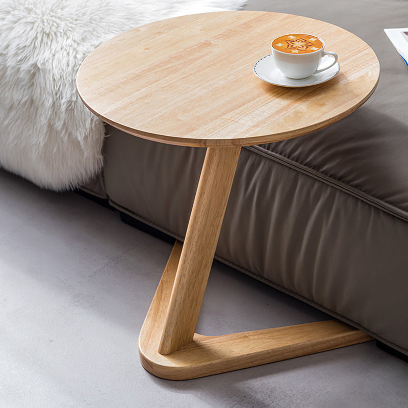 Tavolo laterale in rovere solido alto 62 cm Tavolo laterale rotondo per soggiorno